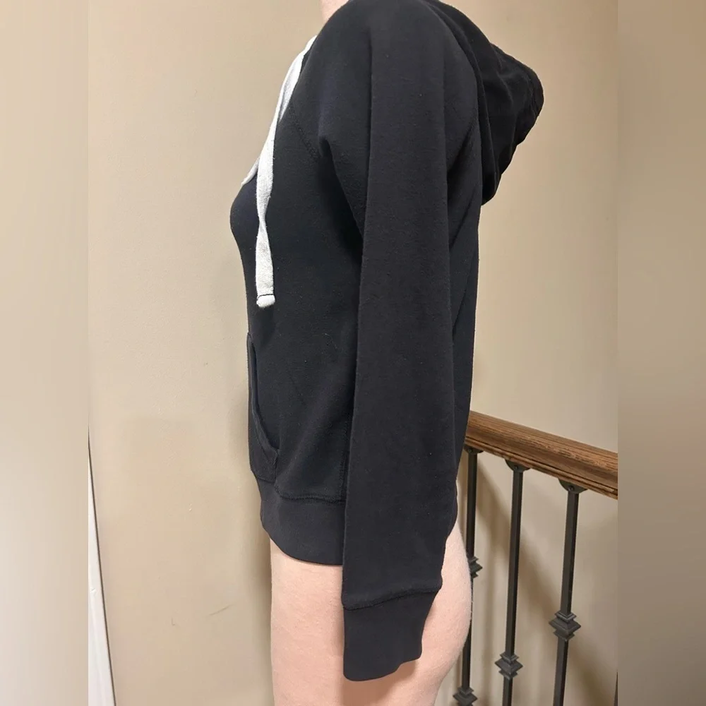 Aeropostale Black Full Zip Hoodie Cropped Fit Y2K Mall Girls XL Small 14/16